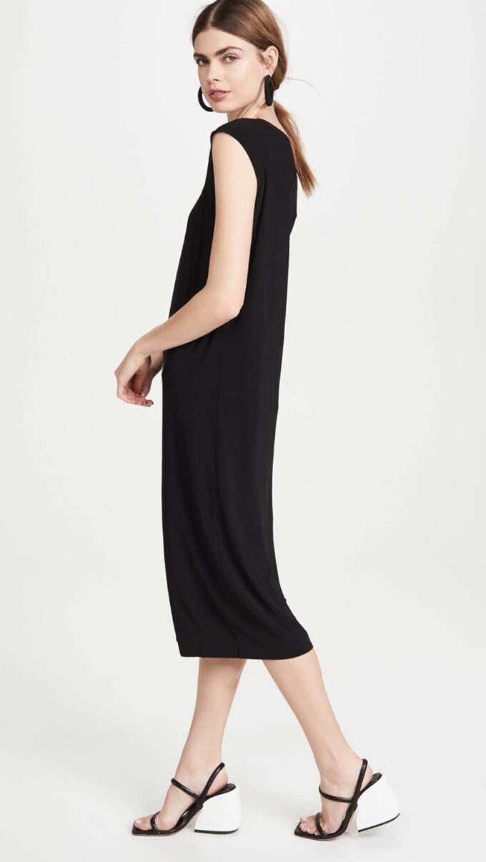 KAMALIKULTURE Damen Drop Shoulder Dress Kleidung, Business/Leger, schwarz, Mittel – Bild 4