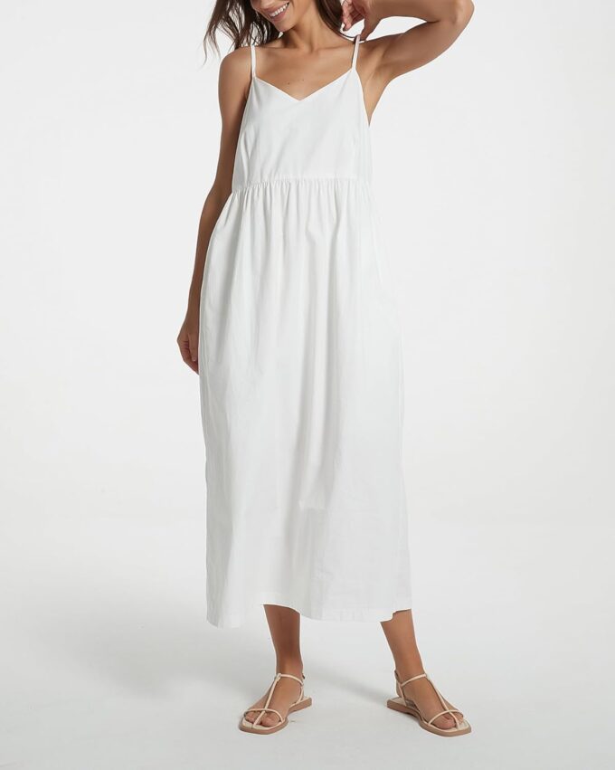 Spaghetti Strap Maxi Dress for Women Sleeveless V Neck Summer Flowy Cami Dress Beach Long Dresses with Pockets – Bild 6