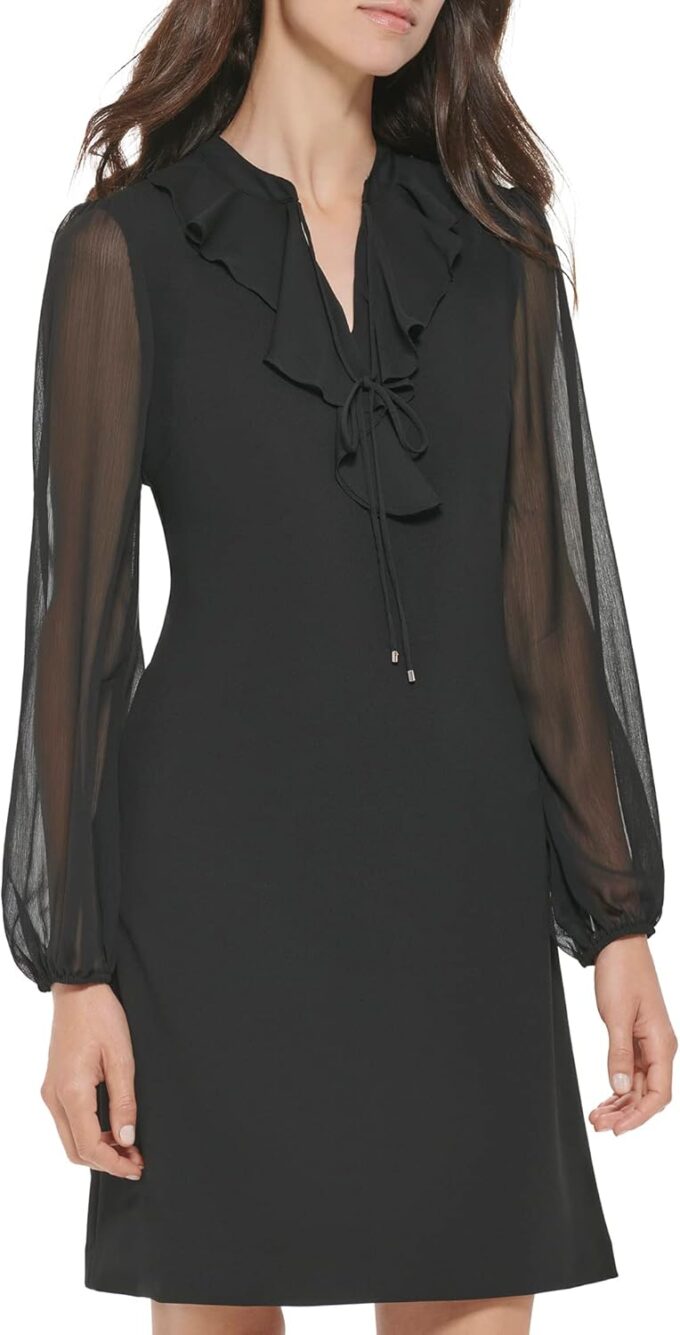 Tommy Hilfiger Damen Twofer Scuba Crêpe Kleid – Bild 4