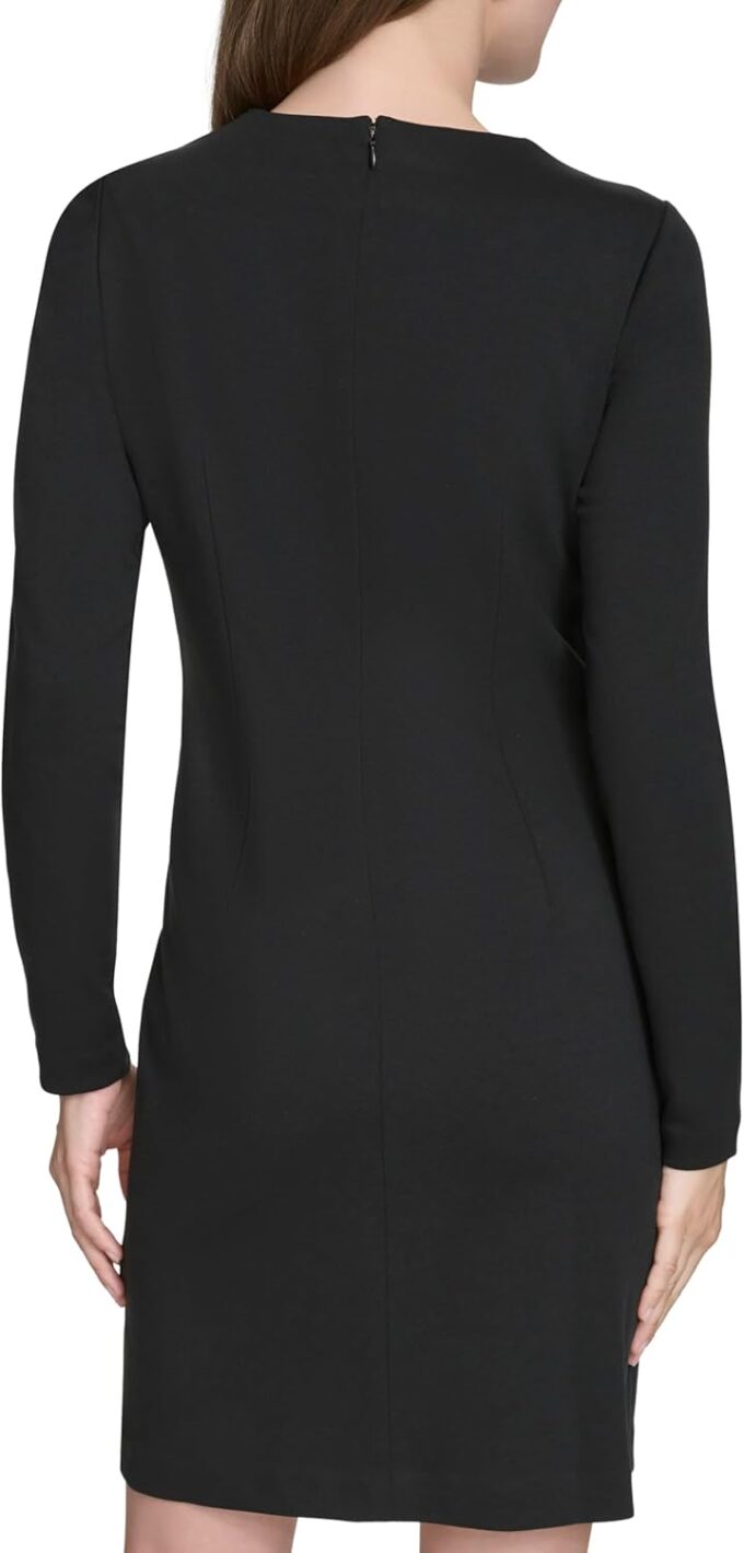 Halston Damen Long Sleeve Scoop Neck Wear to Work Dress Kleid – Bild 4
