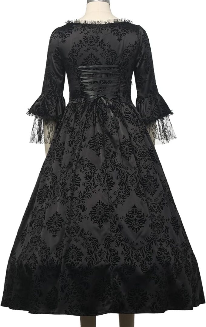 CAMDOM Victorian Dresses for Women Vintage Court Masquerade Dress Medieval Gothic Swinging Evening Gown with Petticoat – Bild 5