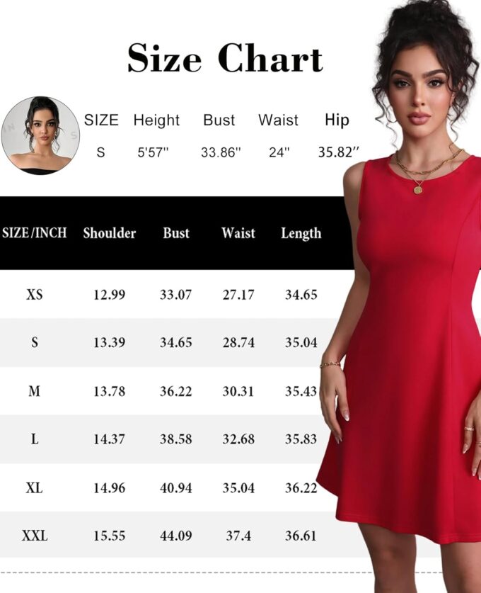 Women's A-Line Boat Neck Flowy Mini Dress Summer 2025 Party Club Formal Sleeveless Tank Dresses – Bild 7