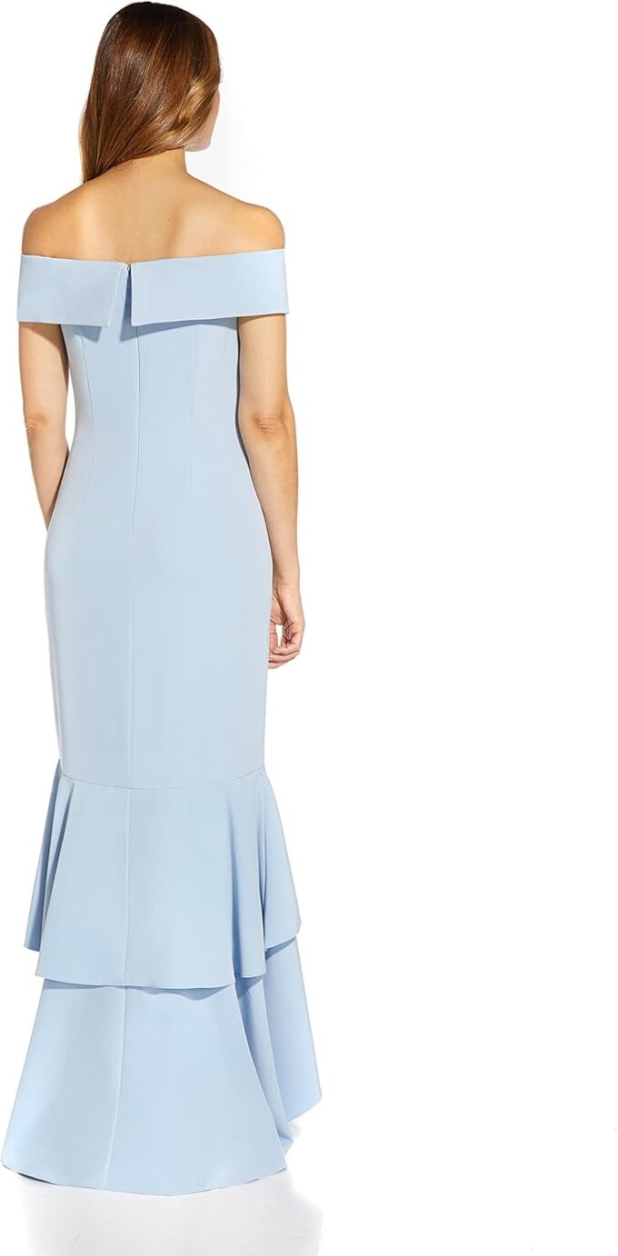 Adrianna Papell Women's Crepe Ruffle Gown – Bild 2
