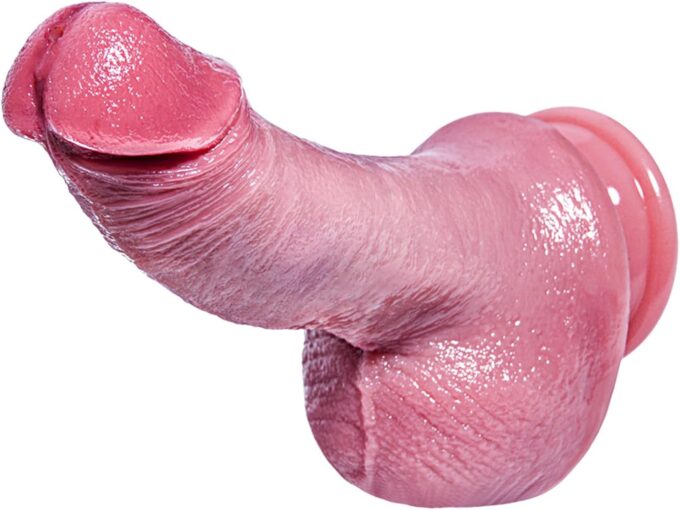 17,5 cm lebensechter kleiner Dildo – gebogener Silikondildo mit Saugnapf, kleiner Anal-G-Punkt-Dildo, süßer Dildo, Prostata-Stimulator, Sexspielzeug für Erwachsene und Sexspiele für Männer und Frauen