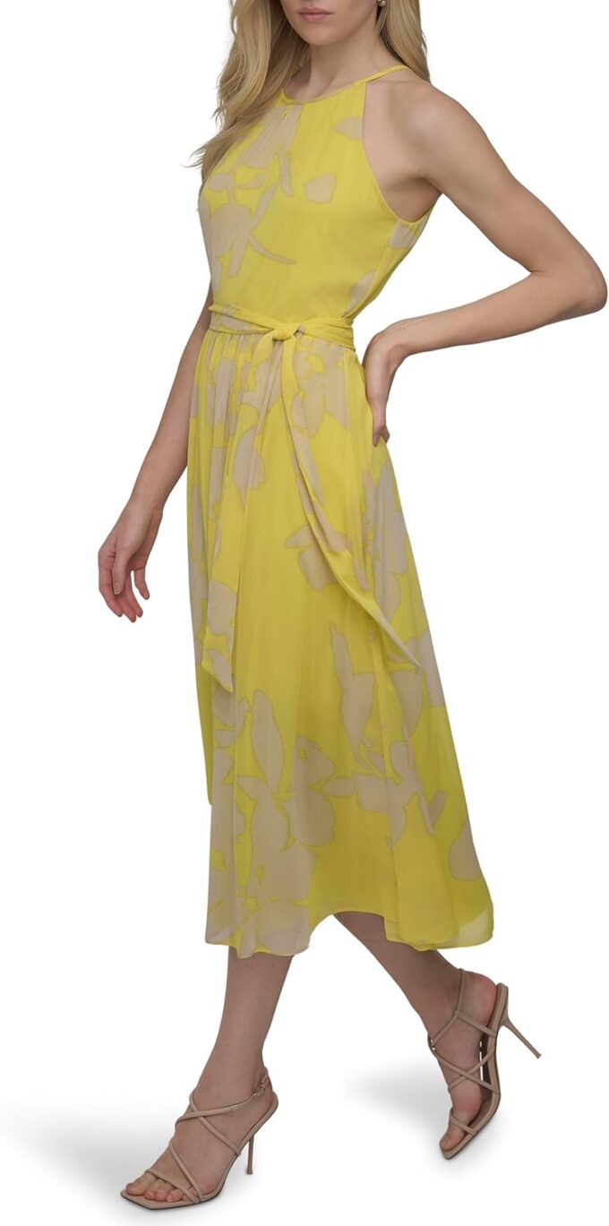 DKNY Women's Flutter Sleeve V-Neck Dress – Bild 3