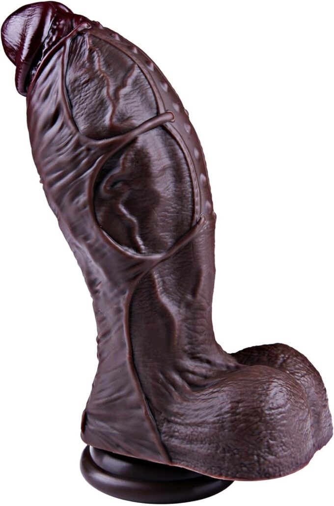 7,8 cm Durchmesser riesiger schwarzer Dildo, 26,5 cm realistischer, übergroßer dicker Dildo, Saugfuß langer Dildo, XXL übergroßer Dildo, anale breite Dildo, geeignet für erfahrene Männer und Frauen