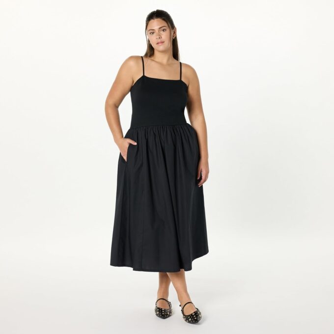 The Drop Women's Robyn Mixed Media Spaghetti Strap Midi Dress – Bild 5