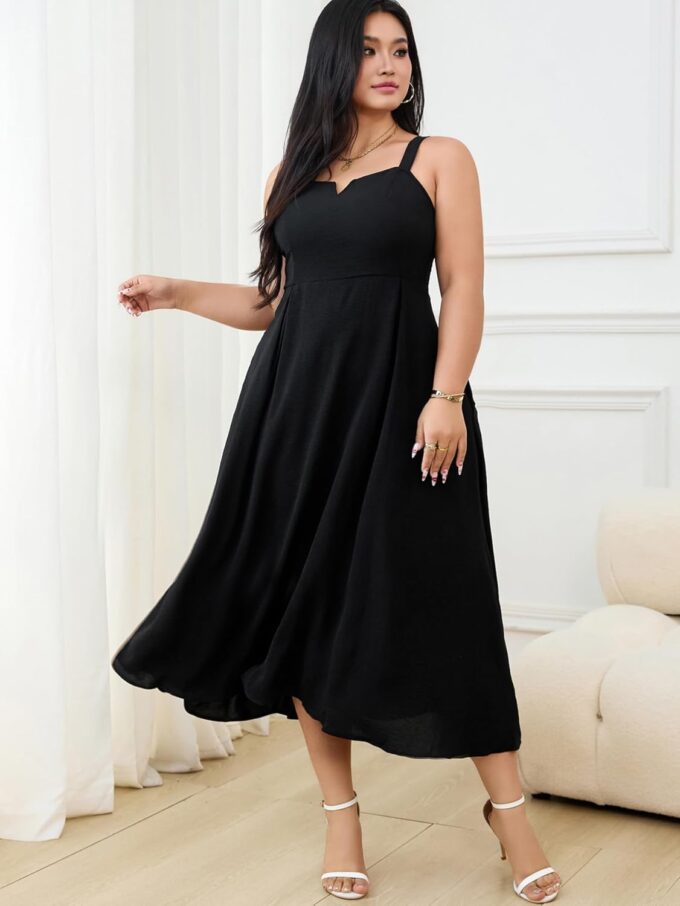 RWJ Women's Plus Size Dresses with Pockets V-Neck Sleeveless Maxi Dress for Wedding Guest Dress Formal Cocktail – Bild 4