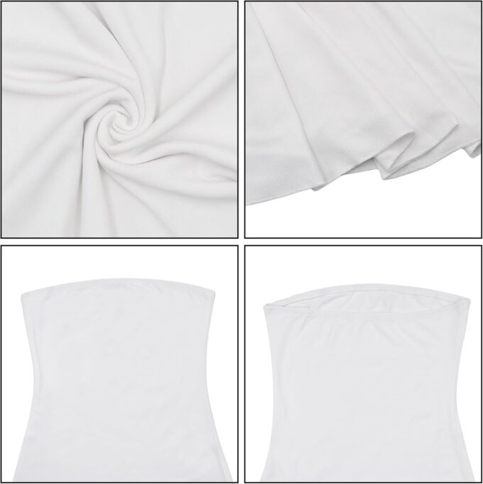 Women's Elegant Strapless Off Shoulder Maxi Dress Wedding Guest Cocktail Party Long Mermaid Dresses with Shawl Scarf – Bild 6