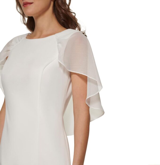 DKNY womens Short Sleeve Combo Cape Dress – Bild 5