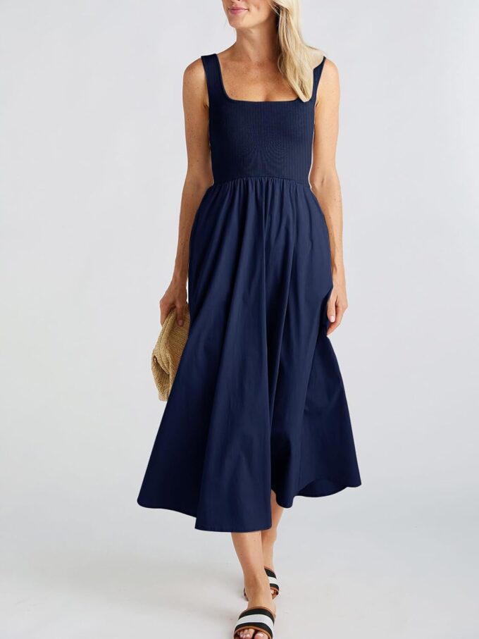 Women's Maxi Dress Summer Sleeveless Swing Sundress Casual Loose Tank Long Dresses with Pockets – Bild 2