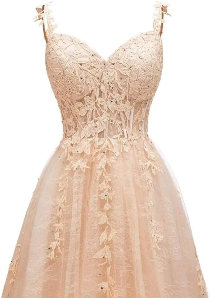 Spaghetti Straps Tulle Homecoming Dresses for Teens Lace Appliques Women's Short Prom Dresses Cocktail Gowns – Bild 2