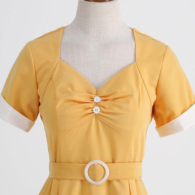 Women's 1950s Retro Dress Short Sleeve Swing Midi Dress Cocktail Dress 50s Style Dresses for Women Vintage – Bild 5