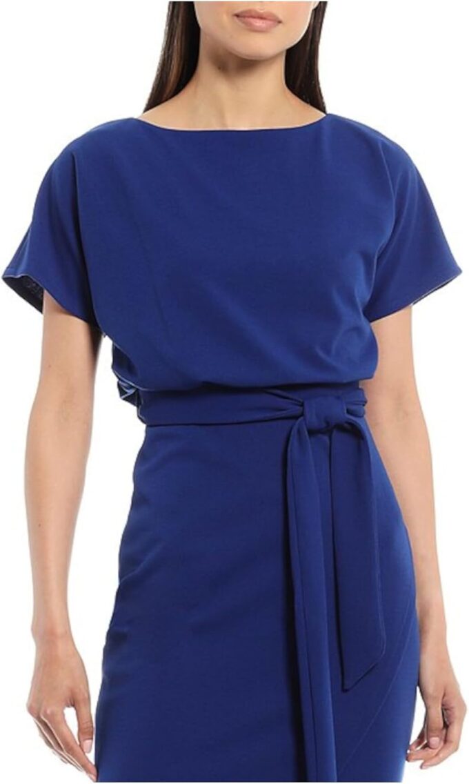 kensie Women's Short Sleeve Tie Waist Midi Dress – Bild 3
