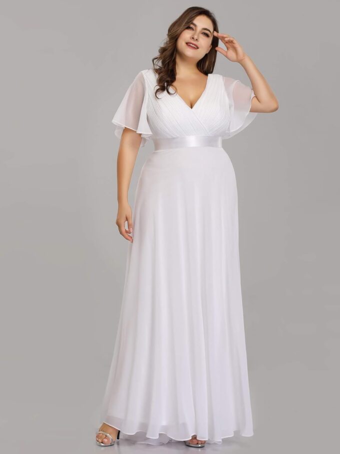 Ever-Pretty Women's Double V-Neck Chiffon Formal Dresses Plus Size Bridesmaid Dress 09890-DA – Bild 3