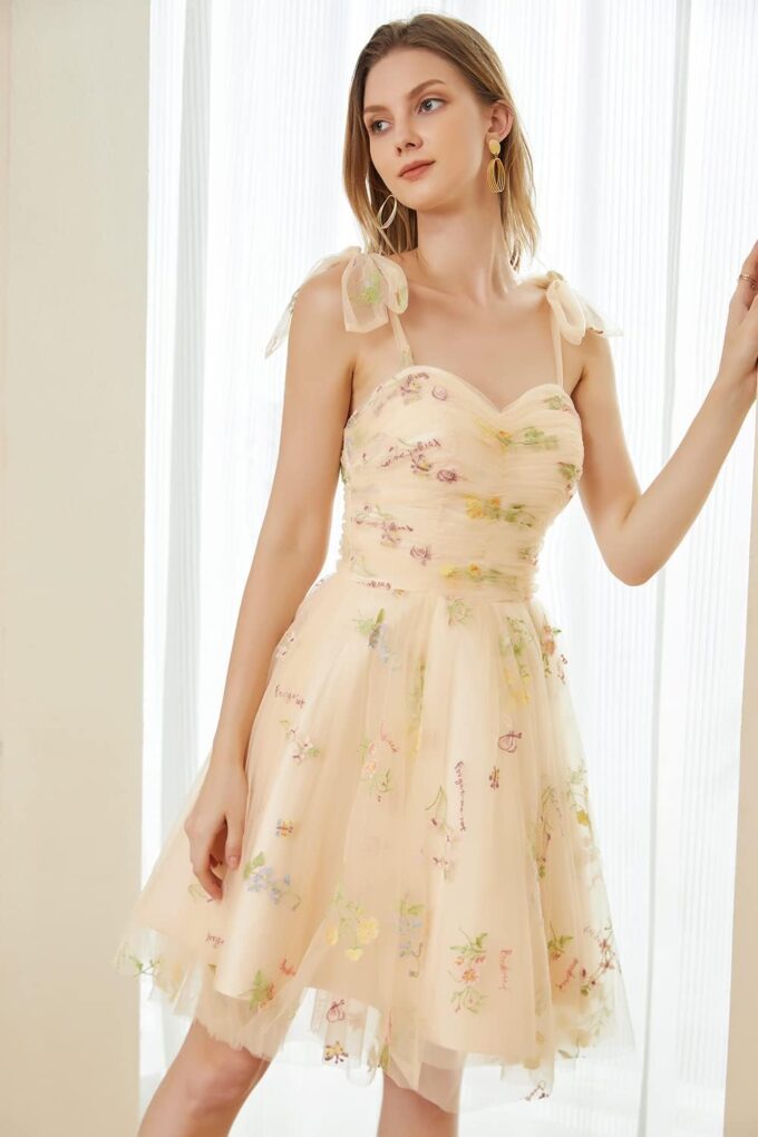 WaterDress Long Flower Tulle Prom Dresses 2024 Spaghetti Straps Ball Gowns for Women WD204 – Bild 5