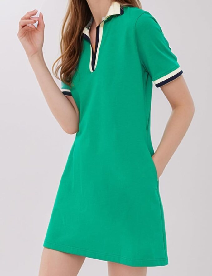 Kissonic Polo Dresses for Women Short Sleeve Tennis Golf Dress V Neck Summer Casual Dress with Pocket – Bild 2