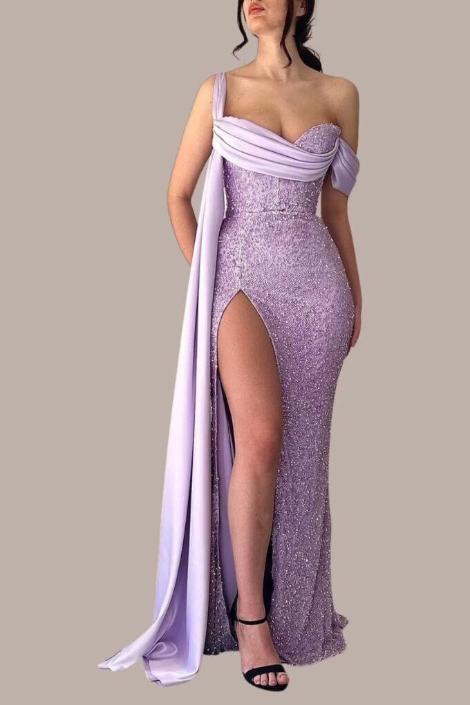 Sequin Mermaid Prom Dresses 2025 Off Shoulder Bridesmaid Dresses for Wedding Sweetheart Formal Evening Party Gowns – Bild 2