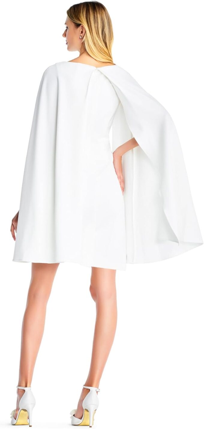 Adrianna Papell Women's Structured Cape Sheath Dress – Bild 2