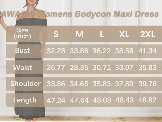 Women's Off The Shoulder Maxi Dress Bodycon Ruched Flowy Long Dresses Pleated Summer Dress – Bild 5