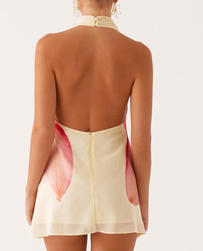 Women Halter Low Neck Mini Dress Sexy Cutout Sleeveless Boho Short Dresses Open Back Night Party Going Out Sundress – Bild 6