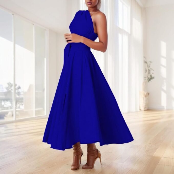 One Shoulder Dresses for Women Elegant Asymmetrical A Line Flowy Formal Evening Gowns Party Cocktail Dress – Bild 4