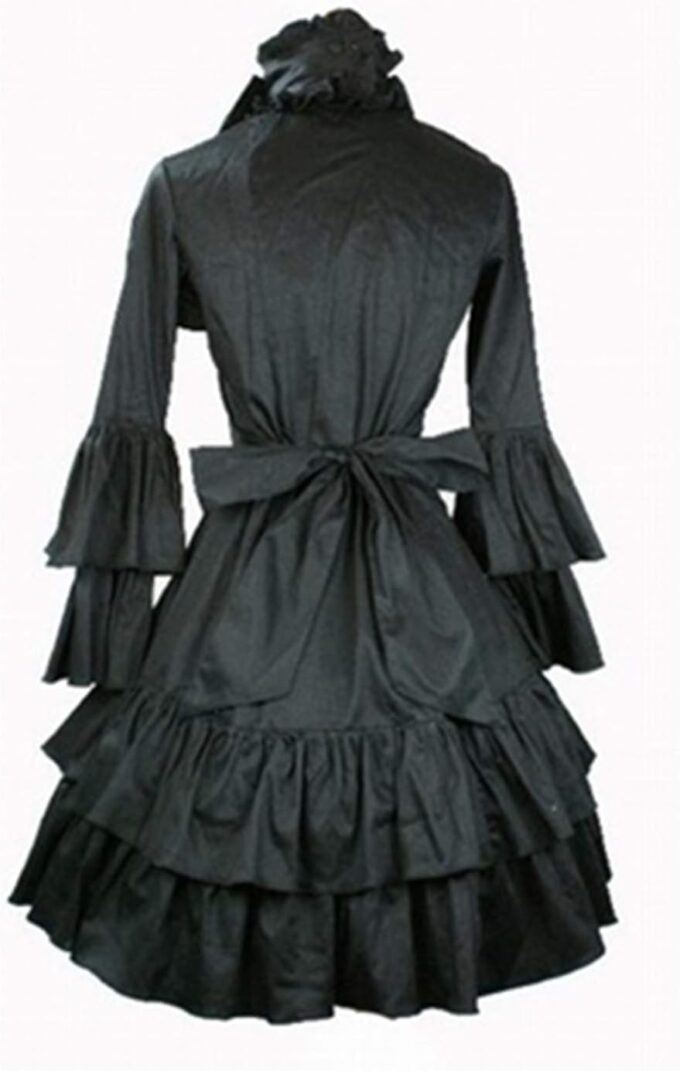 Womens Steampunk Gothic Victorian Dress Multi Layer Midi Dress – Bild 2
