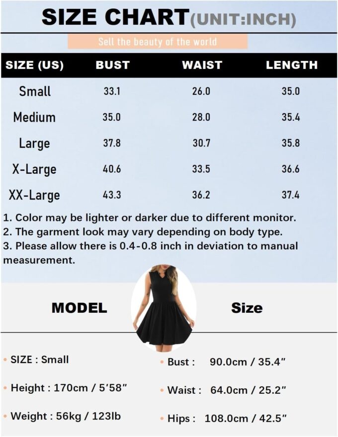 PerZeal Sommerkleider für Damen, Rundhalsausschnitt, lässig, plissiert, Rüschensaum, ärmellos, Tank-Midikleid – Bild 6