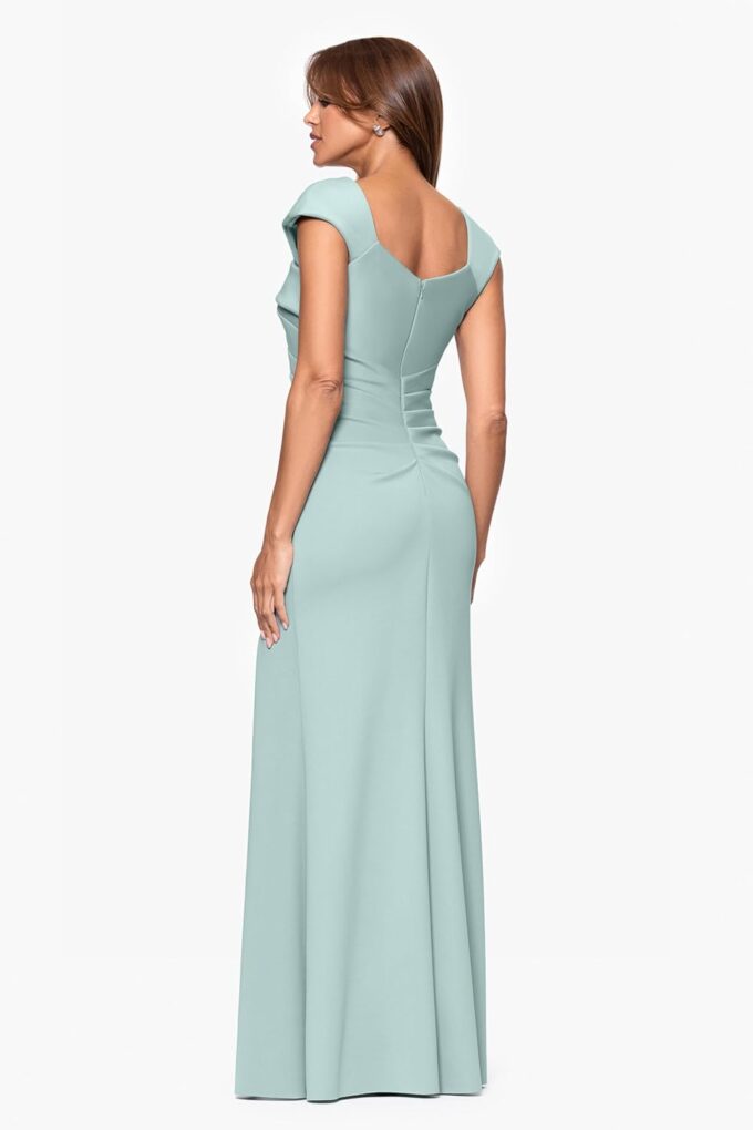 Xscape Women's Long Asymmetrical Neckline Scuba Dress – Bild 3