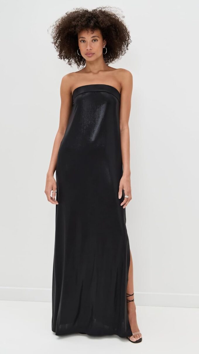 Norma Kamali Women's Strapless Tailored Side Slit Gown – Bild 2