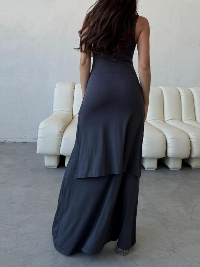 Women's 2025 Summer Maxi Tshirt Dress Tie Waist Casual Slim Fit Sleeveless Tank Long Beach Dresses – Bild 4