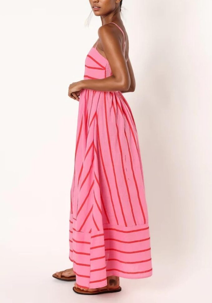 Women's Summer Striped Maxi Dress Spaghetti Strap Sleeveless Smocked Trendy Flowy Beach Long Dresses – Bild 4