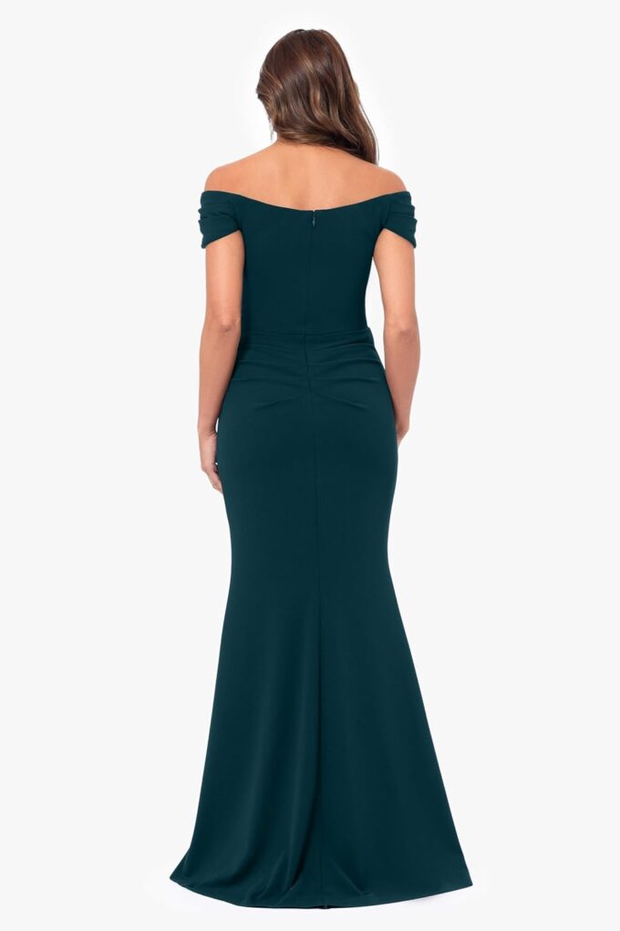 Xscape Women's Off The Shoulder Ruched Floor Length Evening Gown – Bild 3