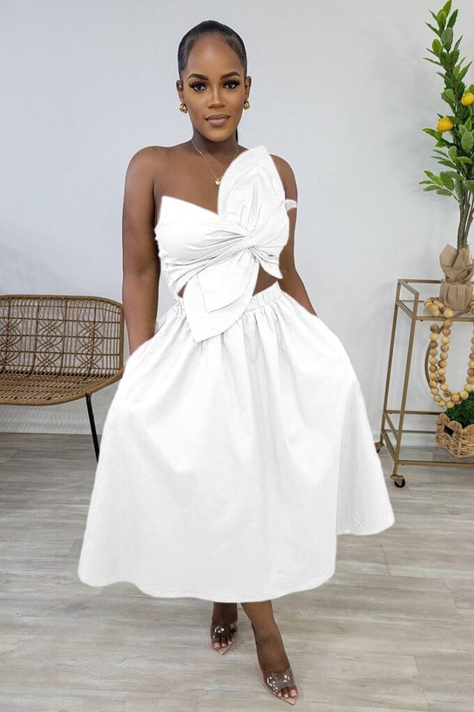 Midi Dresses for Women Casual Summer Sundresses Vacation Outfits Spaghetti Strap Smocked Women Maxi Dress with Pockets – Bild 4