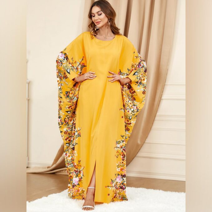 ODIZLI Muslim Abaya for Women Long Dresses Dubai Pendant Bat Sleeves Turkey African Caftan Vest – Bild 3