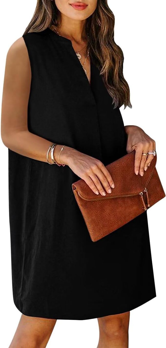ANFTFH Women's Sleeveless Dresses 2025 V Neck Casual Trendy Dresses（S-2XL） – Bild 4