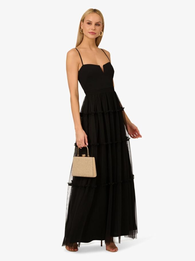 Adrianna Papell Women's Mesh Strapless Long Dress – Bild 4