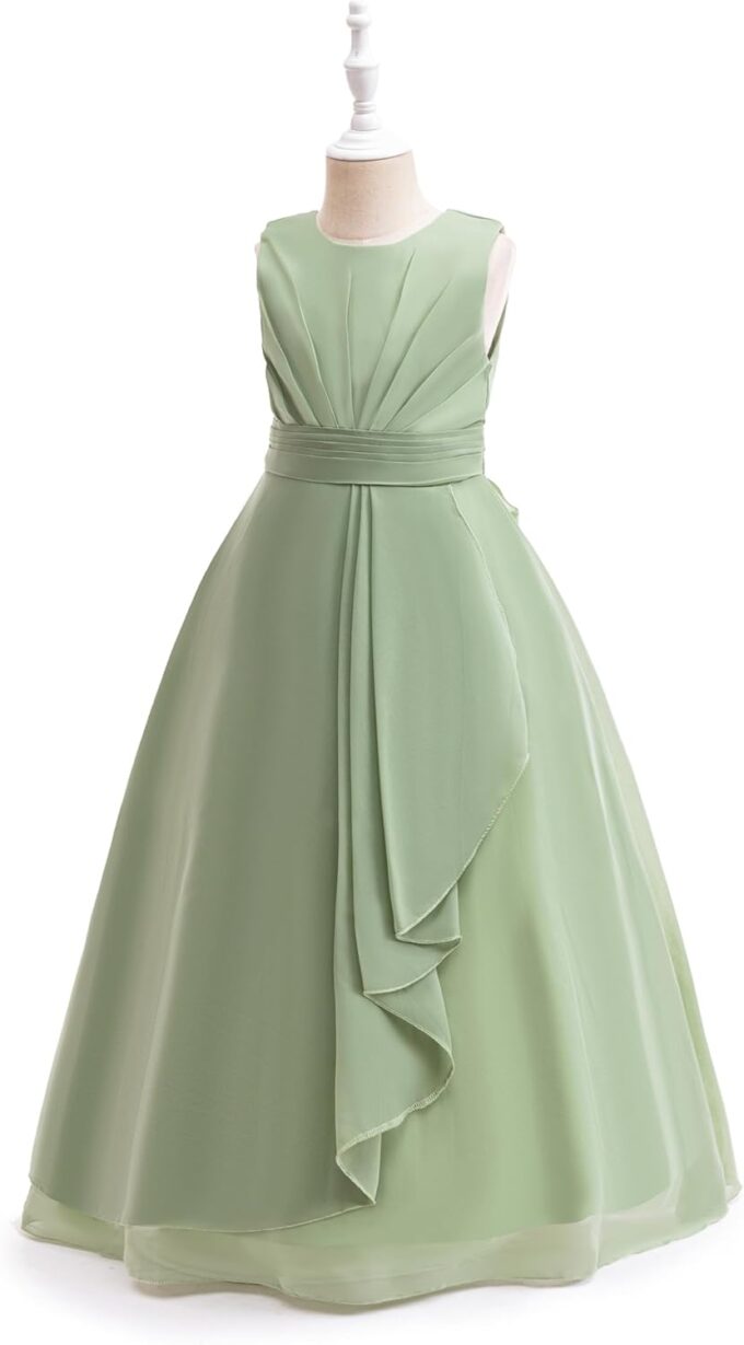 Junior Bridesmaid Dresses Flower Girl Formal Wedding Guest Pageant Fancy Long Maxi Dress Elegant Party Gown – Bild 3