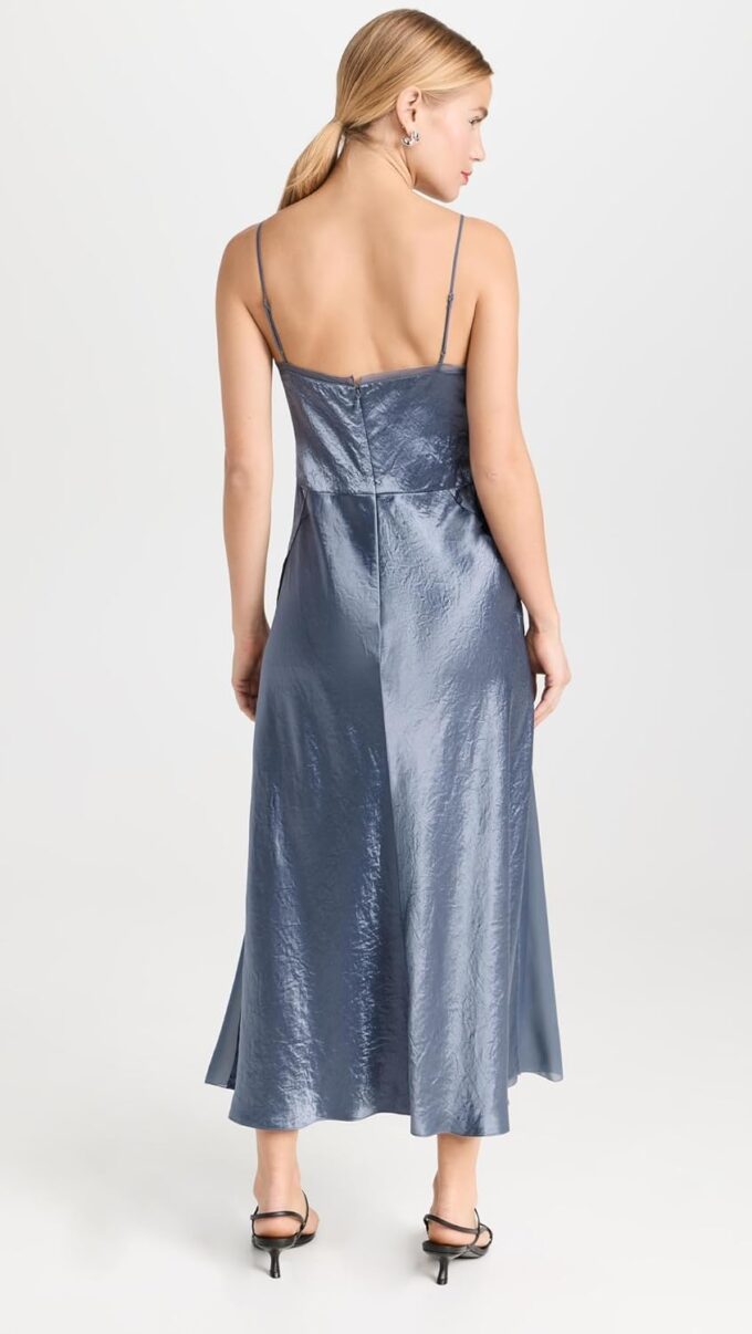 Vince Damen Sheer Panelled Slip Dress Kleid – Bild 3