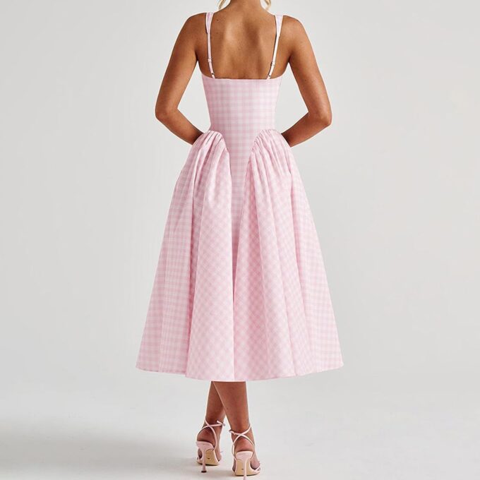 Women Sexy Corset Maxi Dress Square Neck Sleeveless Backless Bustier A-Line Midi Dresses Sexy Wedding Guest Sundress – Bild 2