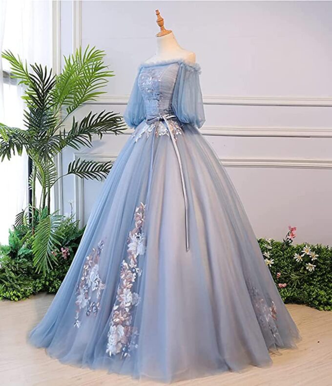 Women's Tulle Prom Gown A-Line Tiered Evening Party Dress Formal Pageant Dress – Bild 4