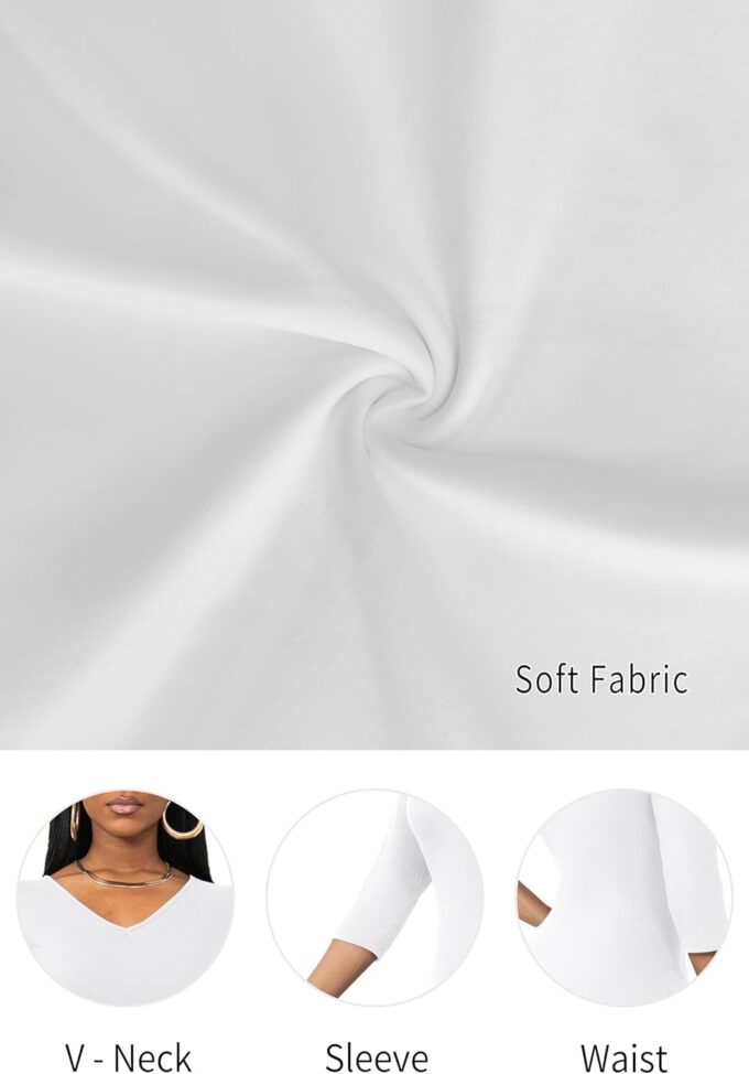 FANDEE Maxi Dress for Women 3/4 Sleeve Maxi Dresses V Neck Casual Loose Long T Shirt Dresses with Pockets – Bild 7