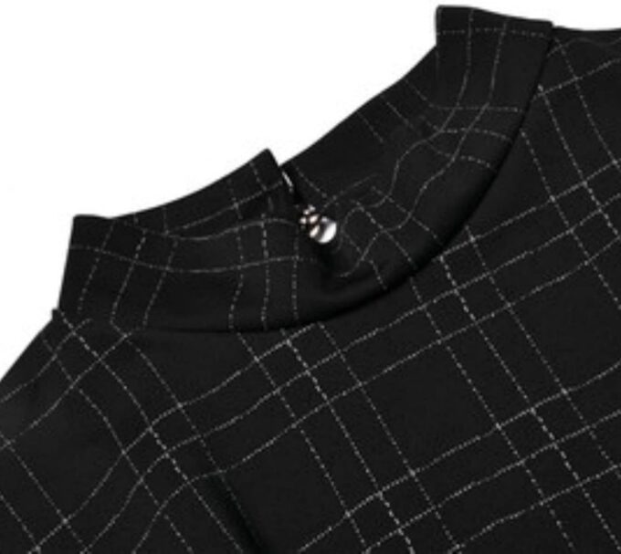 Goth Long Sleeve Dress Gothic Harajuku Vintage Plaid Wrap Balck Mini Dress Retro Pleated Punk Long Sleeve Dark – Bild 4