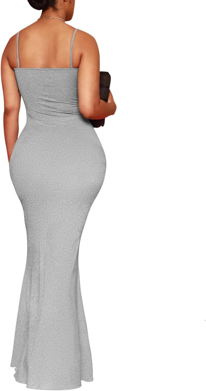 Hafailia Women's Casual Soft Lounge Long Slip Dress Sexy Sleeveless Bodycon Maxi Dresses Evening Formal Cocktail – Bild 2