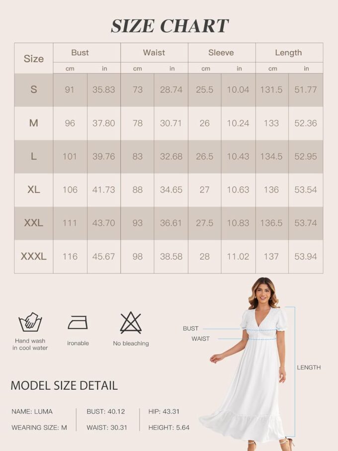 Plus Size Maxi Dresses - Black Empire Waist Dress for Women: Flowy Tiered Short Puff Sleeve Dresses for Beach 2025 – Bild 4