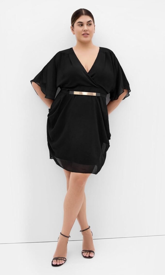 City Chic Women's Plus Size Dress-Sequin Wrap – Bild 3