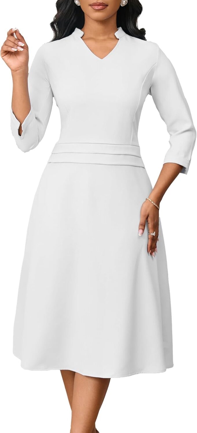 INR Dress for Women Dinner Dress Formal Fit and Flare Elegant Wedding Guest Cocktail Party and Work Dresses – Bild 2
