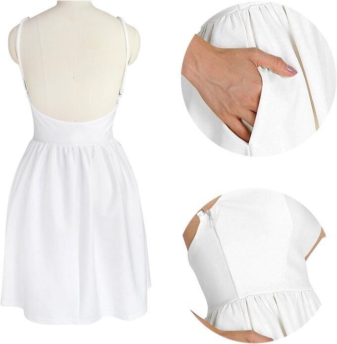 FANCYINN Women Short Dress Sexy Spaghetti Strap Backless Mini Casual Dress Halter Dresses Homecoming Dresses – Bild 5