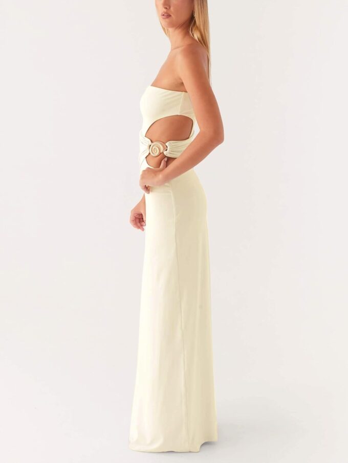 Cut Out Maxi Tube Dresses for Women Sexy Y2k Strapless Backless Bodycon Long Dress Summer Sleeveless Hollow Sundress – Bild 5