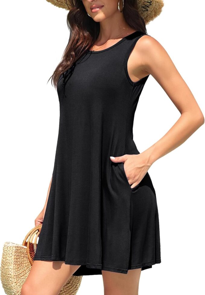 WEACZZY Women Summer Casual Swing T Shirt Dresses Beach Cover up Loose Dress – Bild 3